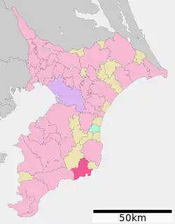 勝浦市位置図