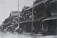 明治44年（1911年）当時の「志義町通り（川越市）」中央が大塚屋の綾部薬局