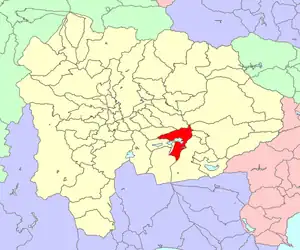 河口湖町の位置