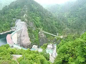 川俣ダムと瀬戸合峡渡らっしゃい吊橋
