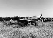 三式戦闘機「飛燕」の停まる健軍飛行場（1945年10月15日）