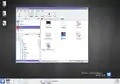 KDEアルファリリース。KDE 3.5.xのウィジェットとウィンドウの装飾が見える。