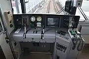 10053号車の運転台（2017年1月29日撮影）