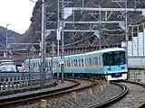 国道1号と並行する急勾配区間（2007年3月8日、大谷駅）