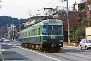 日ノ岡駅 - 御陵駅間(1997年撮影)