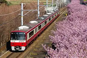 2100形電車による快特（2019年3月 三浦海岸駅 - 三崎口駅間）