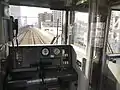 8両編成用クハ9750形の運転室貫通路を仕切る壁がある