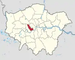グレーター・ロンドン内における区の位置