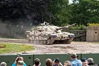 デジタル迷彩を施したハリド。ボービントン戦車博物館。