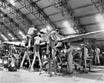 1943年末にニューギニア航空戦でアメリカ軍に鹵獲され、ブリスベンでリビルド中の一式戦一型(キ43-I)