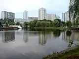 ホロシーイウ広場近くの湖