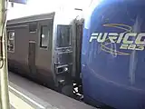 基本編成と付属編成の連結部分（釧路駅）