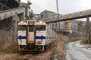 後藤寺線を走行するキハ40系気動車(2021年12月 筑前庄内駅 - 船尾駅間)