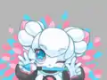 ダブルピースをするキキ