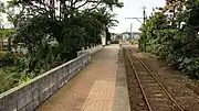ホームより犬吠駅方面を望む（2015年10月4日）