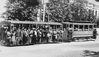 大混雑する戦後のキシナウ市電（1947年撮影）