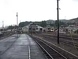 ホームから見た留置線の様子(2005年8月)