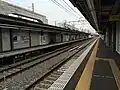 仮駅舎時代の駅ホーム（2014年9月15日）