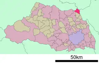 北川辺町位置図
