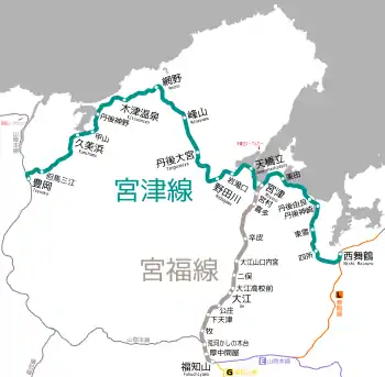 北近畿タンゴ鉄道路線図（-2015年3月31日）