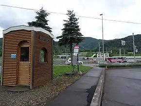 白滝ICから停留所に向かう札幌行