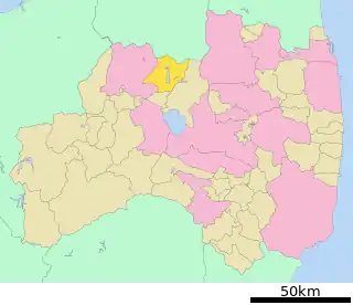 北塩原村位置図