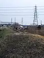 揖保川にかかっていた鉄橋につながる廃線跡