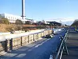 建設中のグリーンスタジアム前停留場（2020年12月）