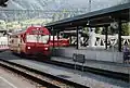 フェライナトンネル方面へのレーティッシュ鉄道の列車、クロスタース駅にて