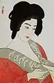 美女三態「艶姿(芸者市丸)」1933年頃 木版・雲母