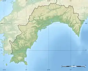 安徳水の位置(高知県内)
