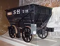 イギリスのサウスヘットン (South Hetton) で使われていた1829年の石炭車、イギリス以外で保存されているものでは最古の鉄道車両である。