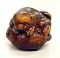 犬の根付（虎渓作）