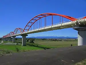 荒川水管橋日本一長い水管橋(全長1100.95 m)