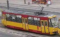 後方に連結する車両には運転室がない（ワルシャワ市電）