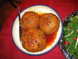 イランのアゼリー料理、クーフテ・タブリーズィー(タブリーズ風キョフテ)
