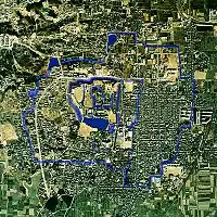 郡山城総構え国土交通省 国土地理院 地図・空中写真閲覧サービスの空中写真を基に作成