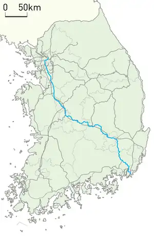 路線図(青い線が京釜線)