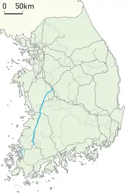青い線が湖南高速線