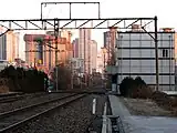 2008年12月時点の孝昌駅構内（龍山駅方面を見る）