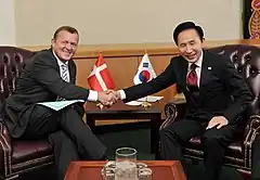 韓国の李明博大統領と（2009年9月24日）