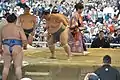 靖国神社奉納大相撲 相手は高安関（2017年4月17日撮影）