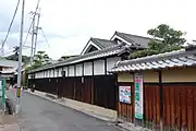河内長野駅付近の高野街道（河内長野市、北緯34度26分59.47秒 東経135度34分13.75秒）