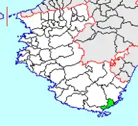 緑の部分が古座町