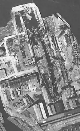 ドイツ空軍が撮影した建造中止後の「クロンシュタット」（1942年6月1日）