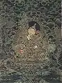 獅子に乗り、棒を持つクベーラ