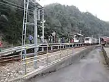 駅舎からみた構内(2018年3月)