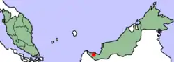 クチンの位置の位置図
