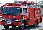 SMARTとして訓練に参加する久喜地区消防救助隊（現埼玉東部消防組合。隊員は黒いSMARTベスト着用）