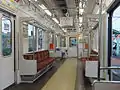 整理券発行機が設置された車内